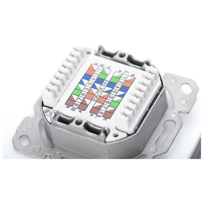 Digitus DN-9002-B5-N Presa Dati Schermata CAT 5e Classe D 2x RJ-45 Montaggio a Parete colore Bianco