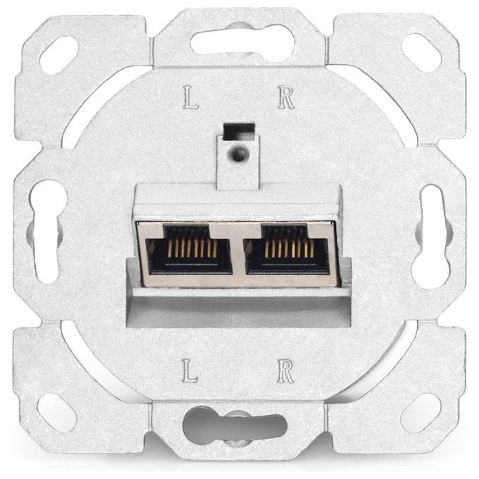 DIGITUS DN-9006-B5-N Scatola di Giunzione Cat 6 2 Porte RJ45 Montaggio a Superficie Alimentazione Orizzontale colore Bianco