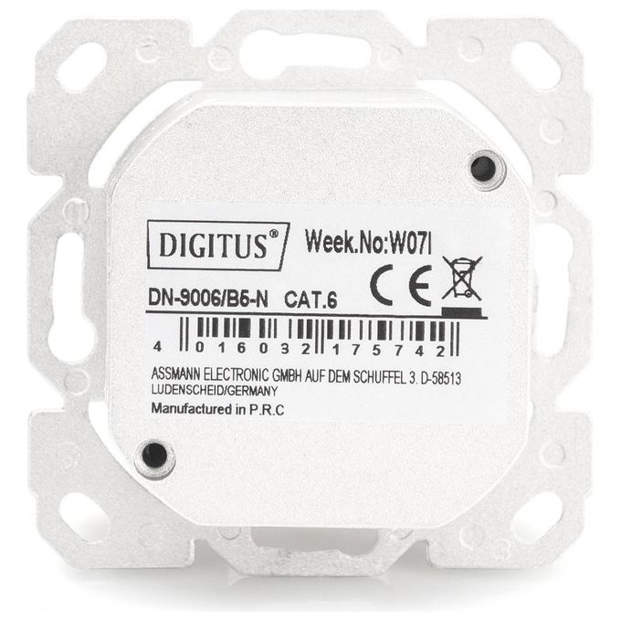 DIGITUS DN-9006-B5-N Scatola di Giunzione Cat 6 2 Porte RJ45 Montaggio a Superficie Alimentazione Orizzontale colore Bianco