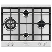 Smeg P261XGH Piano Cottura a Gas 4 Zone Griglie in Ghisa 60 cm Acciaio Inox