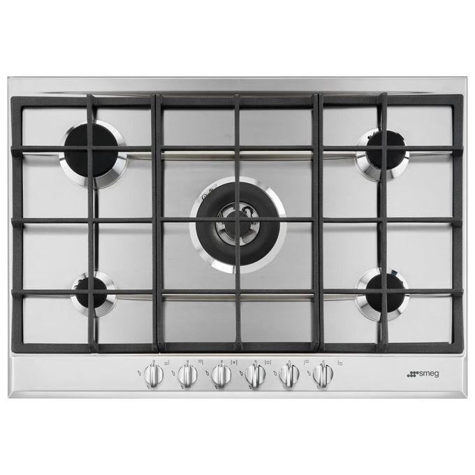 Smeg P272XGH Selezione Piano cottura Gas 75 cm 5 fuochi ultrarapido 4200 W griglie ghisa colore Inox