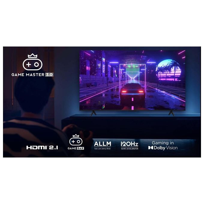 TCL 43P79B Serie P7 Smart TV LED 43'' 4K Ultra HD Google TV Dolby Atmos colore Titanio