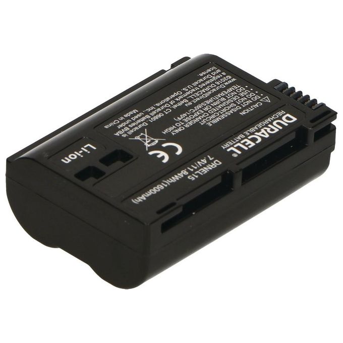 Duracell DRNEL15C Batteria Ricaricabile per Fotocamera Nikon 7,2 V 2250 mAh 16 Wh compatibile con Z5 Z6 II Z7 II colore Nero