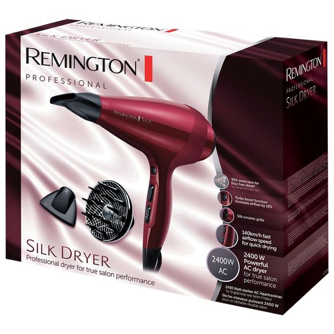 Remington AC9096 Asciugacapelli Professionale Silk, 2400 W, Griglia Interna in Ceramica Infusa dalle Proteine della Seta