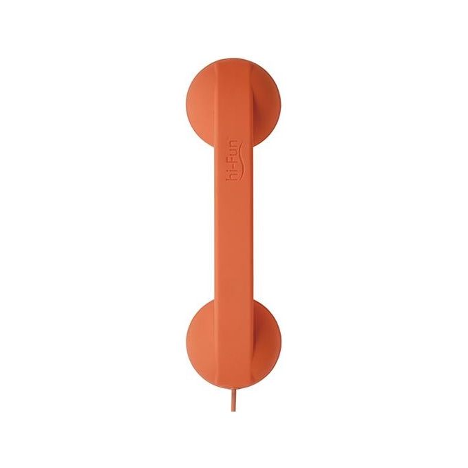 Hi-Fun Auricolari Vintage Hi-Ring Cornetta Telefonica 3.5mm Arancione per Smartphone e Dispositivi Mobile