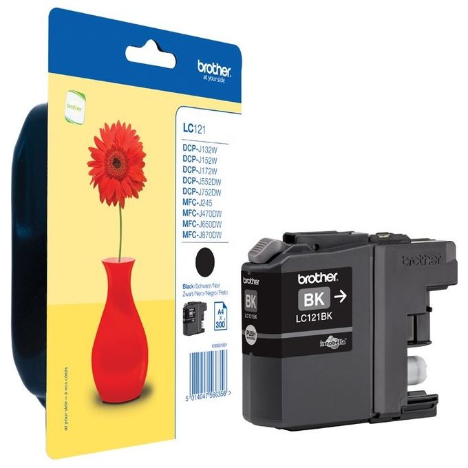 Brother Lc- 121bk Nero Cartuccia Dcp-j752dw 600 Pagine