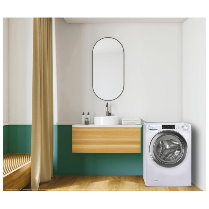 Candy Smart CSS4272DWR4-1-11 Lavatrice slim a carica frontale 7 kg 1200 giri Classe B 16 programmi Bianco 60x46x85