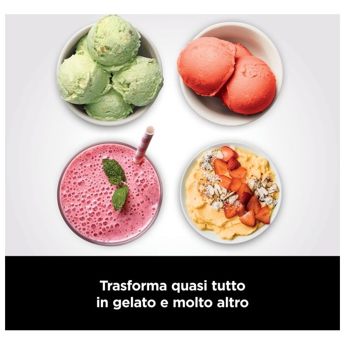 Ninja NC300EU Creami Gelatiera 1,4 L 800W 7 Programmi Gelato Sorbetto Frappe' Smoothie colore Argento Nero