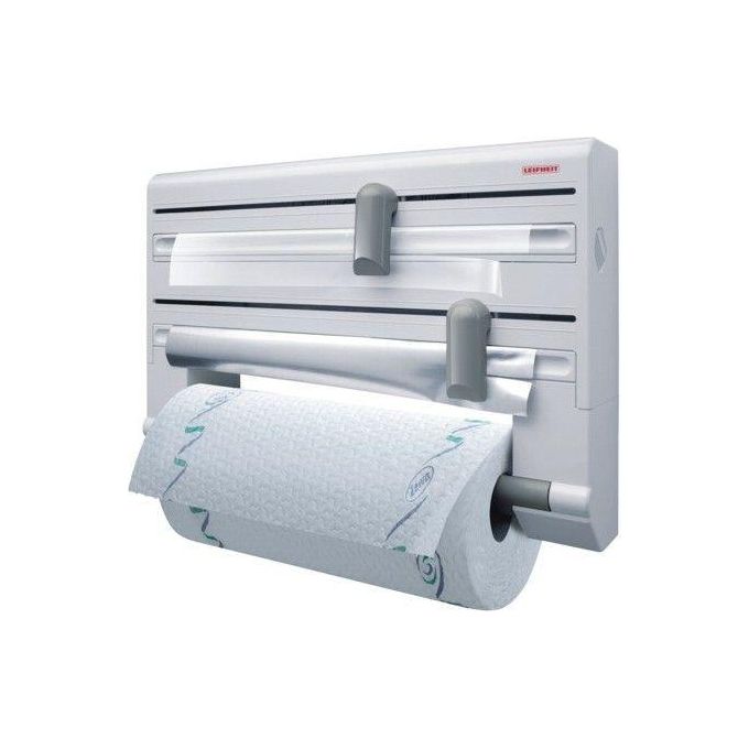 Leifheit Portarotolo da parete per 3 rotoli Bianco
