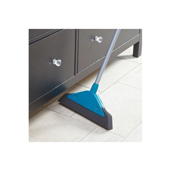 Leifheit 55243 Soft and Easy Scopa in Schiuma Espansa Manico Telescopico 75-130 cm Larghezza 34 cm colore Blu