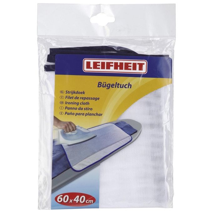 Leifheit 72415 Panno da Stiro Protezione Tessuti Delicati 60x40 cm Resistente 200°C colore Bianco