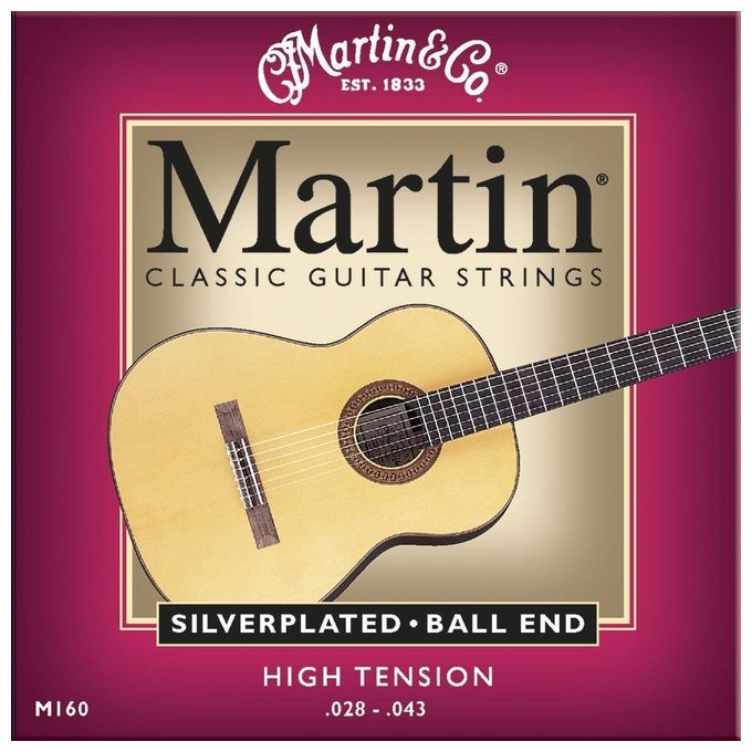 Martin and Co. Confezione da 6 Corde Martin m160 Silver Plated Ball per Chitarre e Bassi Strumenti Musicali di Alta Qualita'