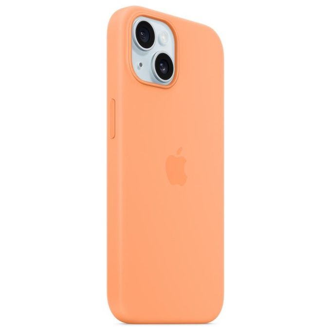 Apple MT0W3ZM-A Custodia in Silicone con MagSafe per iPhone 15 Protezione Anticaduta e Antigraffio Ricarica Wireless Compatibile colore Orange Sorbet