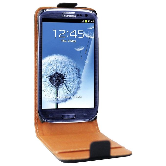Swiss charger Custodia per Samsung Galaxy SIII in Vera Pelle Nero