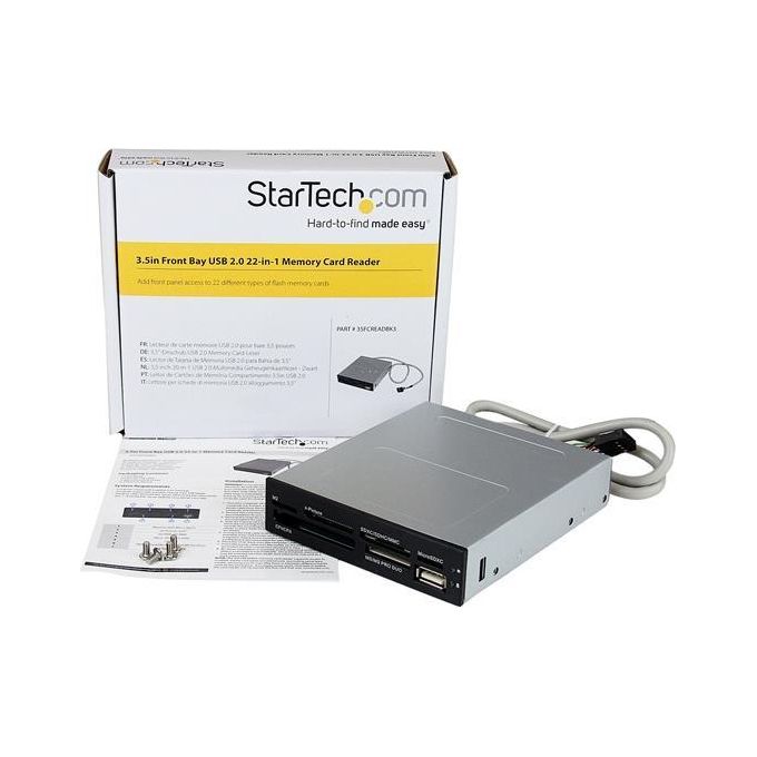 StarTech Lettore per schede di memoria multimediali USB 2.0 22 in 1 alloggiamento frontale 3,5'' - colore nero