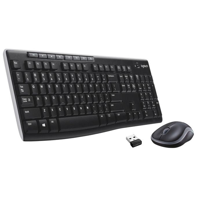 Logitech MK270 Combo Tastiera e Mouse Wireless per Windows 24 GHz Wireless Mouse Compatto 8 Tasti Multimediali e di Scelta Rapida Durata della Batteria 2 anni PC Laptop Italiano QWERTY - Nero