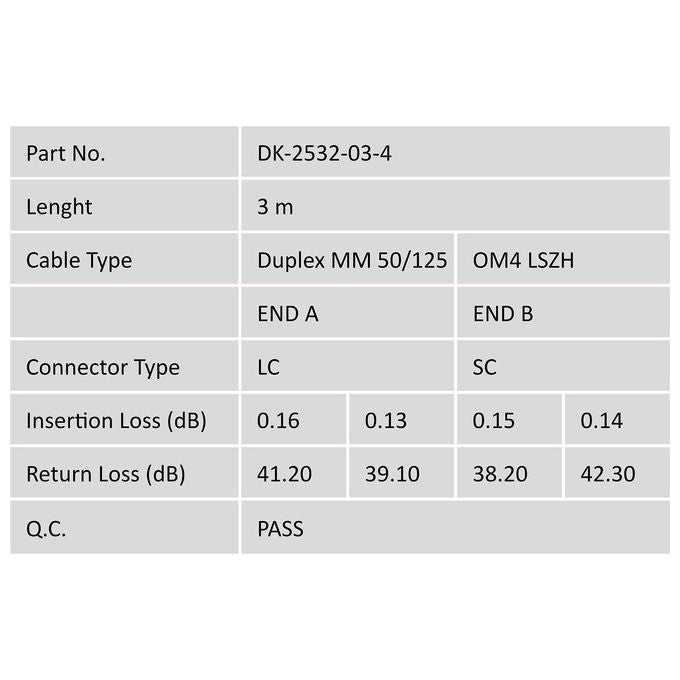 Digitus cavo fibra ottica lc a sc multimode duplex 50-125 mt.3 om4
