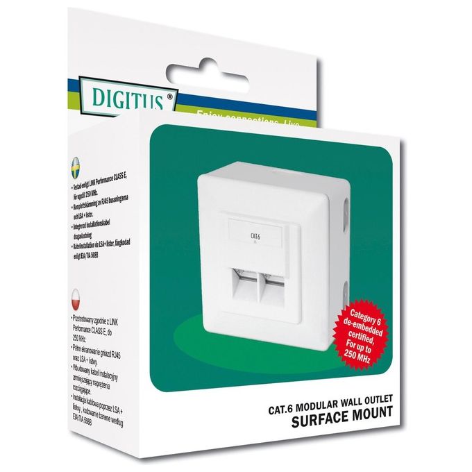 Digitus presa a muro esterna rj45 cat. 6 per reti