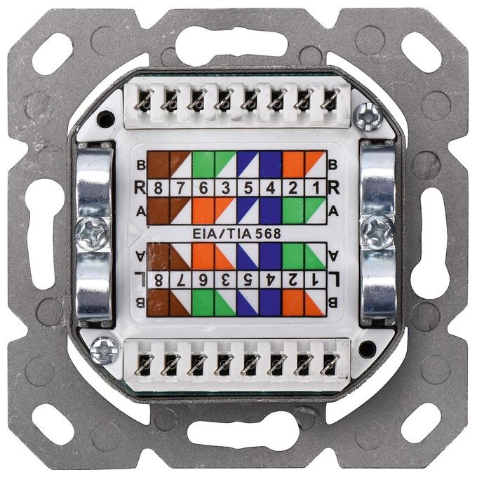 Digitus presa doppia a incasso rj 45 categoria 5e schermata stp cm 8 x 8 (dn-9001-b5-n)