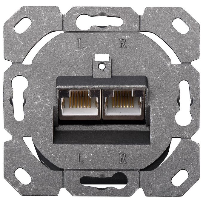 Digitus presa doppia a incasso rj 45 categoria 5e schermata stp cm 8 x 8 (dn-9001-b5-n)