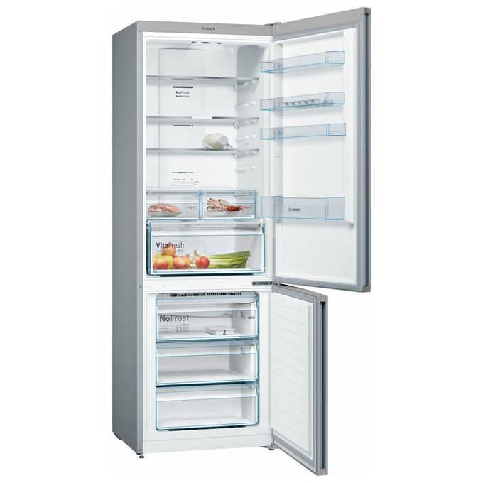 Bosch KGN49XLEA Serie 4 - Frigorifero Combinato 438 L, 203 cm, Classe E, 40 dB, No Frost, VitaFresh, Inox