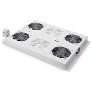 Digitus DN-19 FAN-4-SRV Serie Unique Unita' di Ventilazione da Tetto 4 Ventole Termostato Regolabile Flusso Aria 552 m³-h colore Grigio RAL 7035