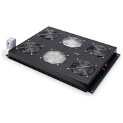 Digitus KIT_ 4 Ventole Con Termostato, 12.8 Metri  Cubi Circolazione D'Aria Colore Nero Ral 9005 per Armadi Linea Server (Dn-19 Fan-4-1000Sw)