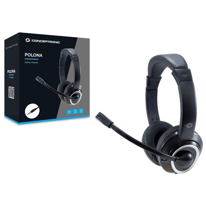 Conceptronic Home Audio Cuffie Professionali Stereo Connettore 3.5mm Nero