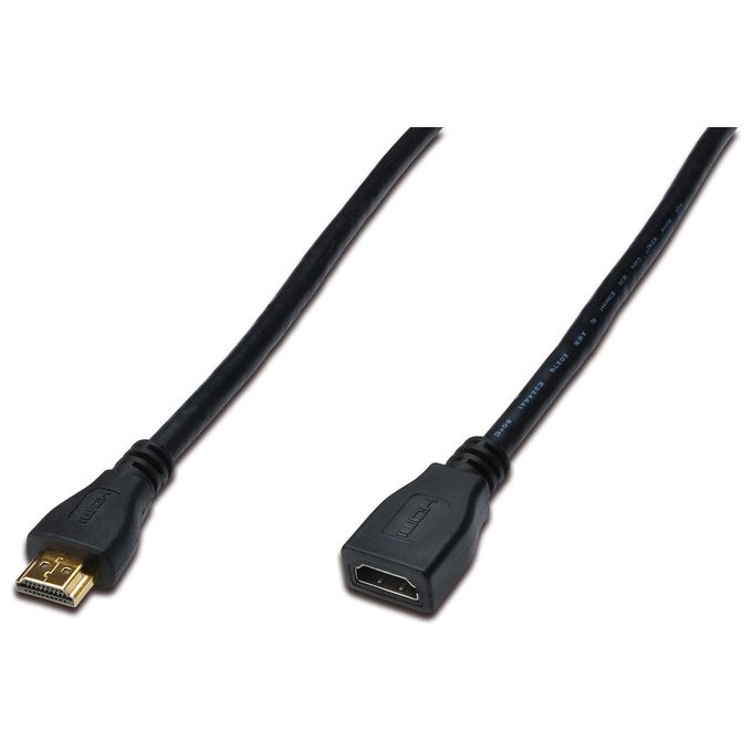 Digitus AK-330201-020-S Cavo Prolunga HDMI High Speed con Ethernet Tipo A Maschio Femmina 2 m 4K 3D contatti placcati oro colore Nero