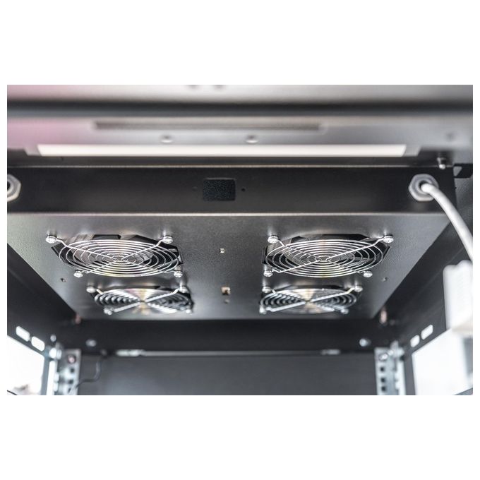 Digitus KIT_ 4 Ventole Con Termostato Colore Nero per Armadi Linea Professionale (Dn-19 Fan-4-Sw)