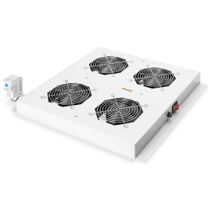 Digitus DN-19 FAN-4-N Kit Ventilazione Armadio Rack 19'' 4 Ventole Termostato Regolabile 9,3 m³-min colore Grigio