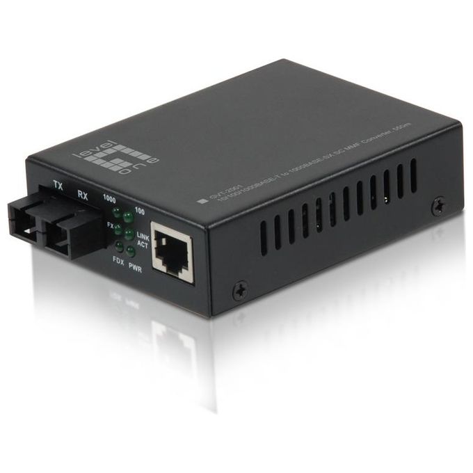 Level one 10-100-1000base-t to 1000base-sx mmf sc converte 550m