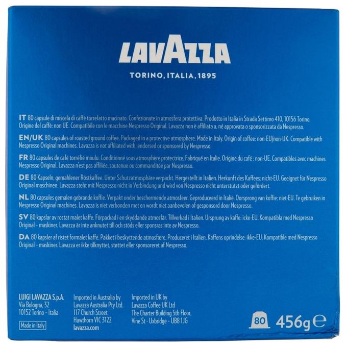 Lavazza 80 Capsule Alluminio Lavazza Crema e Gusto Classico Compatibili Nespresso