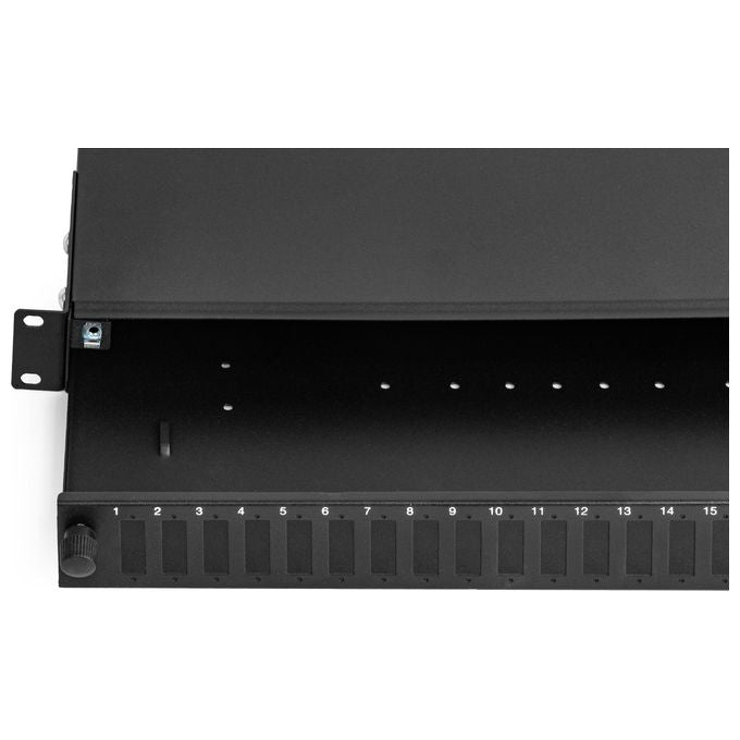 Link Cassetto Fibra Ottica 24 Porte per Adattatori Sc Duplex 1 Unita' per Installazione 19'' Nero Vuoto