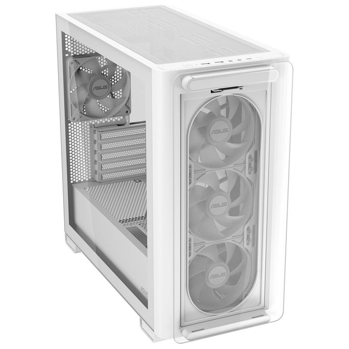 ASUS 90DC00K3-B19010 A23 PLUS TG Case per PC Micro Tower con Pannello in Vetro Temperato e Illuminazione ARGB colore Bianco