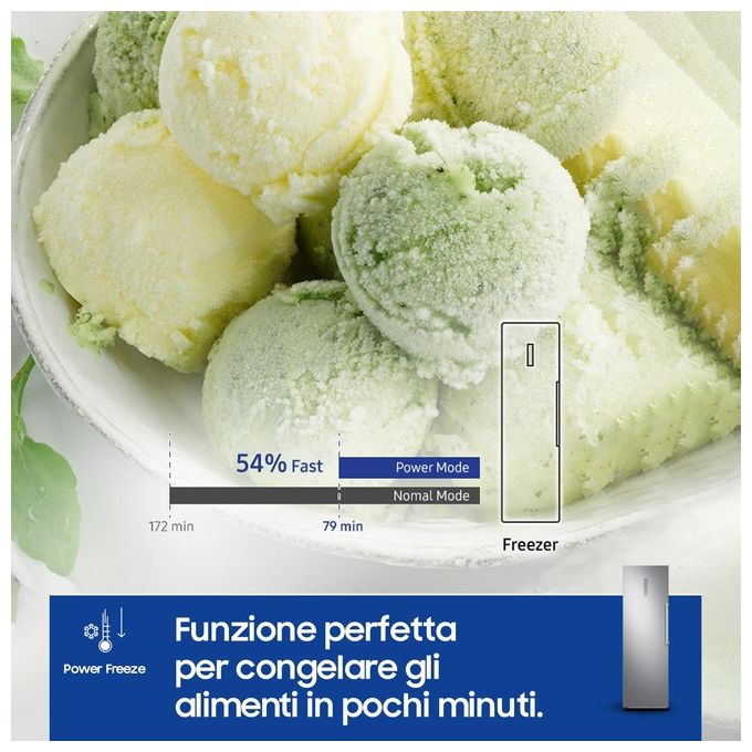 Samsung RZ32C7BBES9 Twin Congelatore Verticale 323 L 186 cm Classe E 36 dB Total No Frost Wi-Fi colore Acciaio Inox