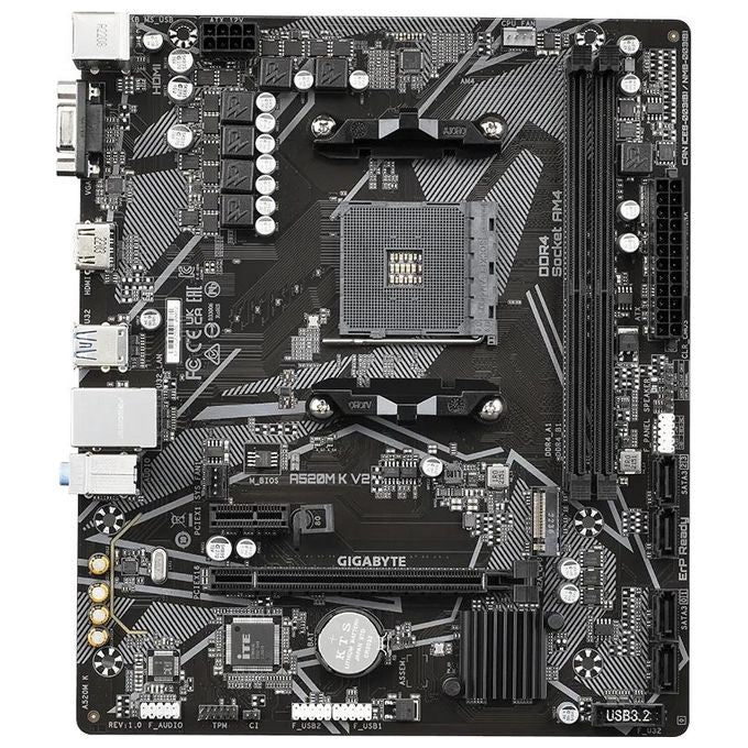 Gigabyte A520M K V2 Scheda Madre micro ATX Socket AM4 Chipset AMD A520 DDR4 64 GB M.2 PCIe Gen3 LAN GbE USB 3.2