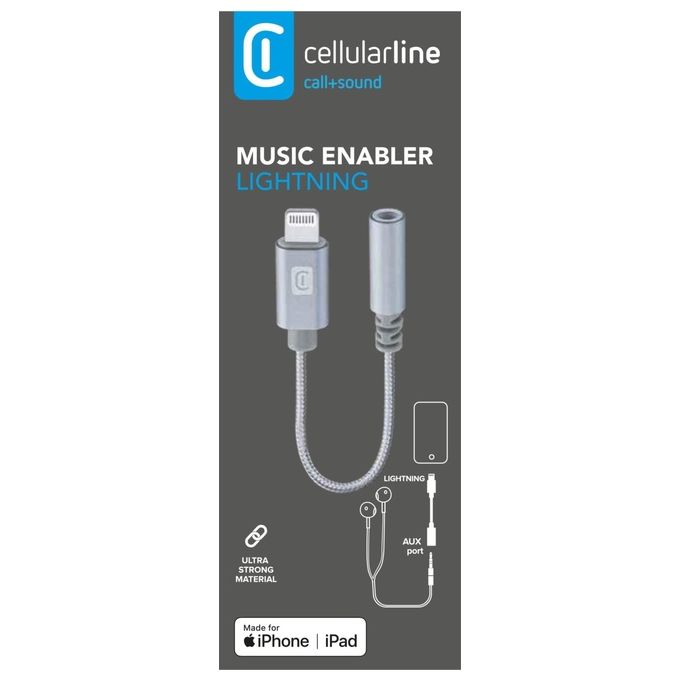 Cellular Line Music Enabler Lightning Adattatore Audio per Jack 3,5mm
