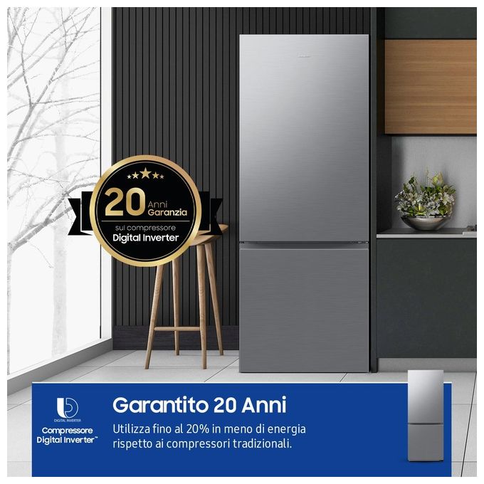 Samsung RB50DG602ES9 F1rst75 Frigorifero Combinato 508 L 192 cm Classe E 35 dB Total No Frost Wi-Fi SpaceMax colore Acciaio Inox