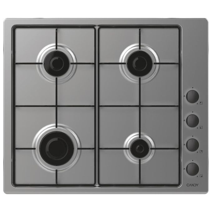 Candy Piano cottura a gas 4 Zone Griglie smaltate Accensione elettrica 60 cm Inox sempre in perfette condizioni