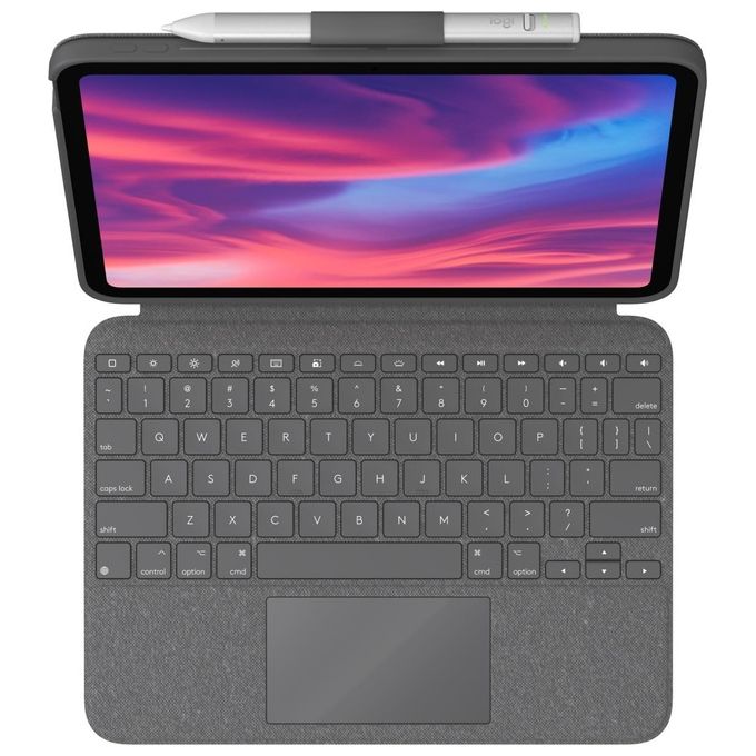 Logitech 920-011438 Combo Touch Custodia con Tastiera e Trackpad per iPad 10a Generazione QWERTY Italiano Smart Connector colore Grigio