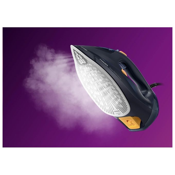 Philips DST7060-20 Serie 7000 Ferro a vapore 3000 W piastra SteamGlide Elite vapore 55 g-min raffica 250 g-min colore Blu Giallo