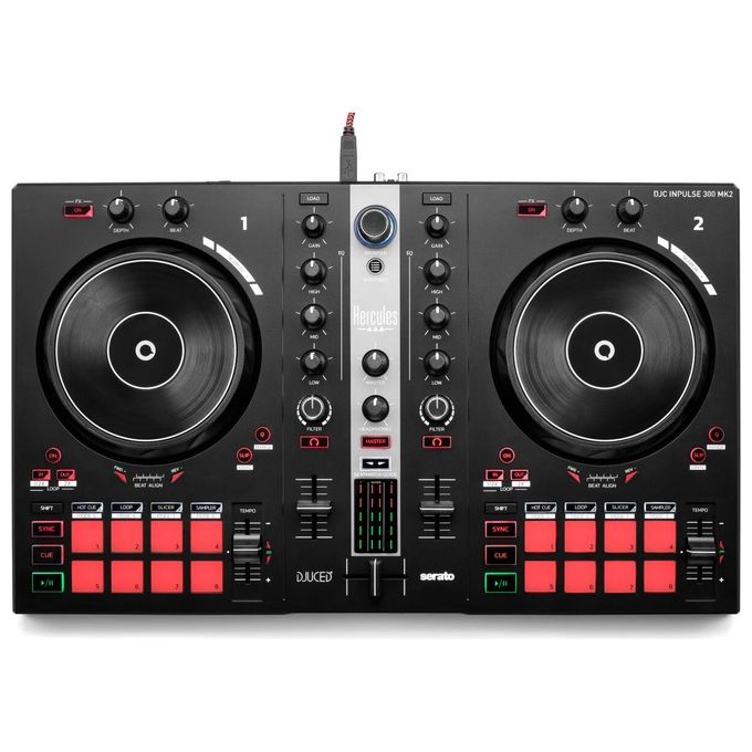 Hercules INPULSE 300 MK2 DJControl Controller DJ 2 Deck 16 Pad Serato DJUCED USB colore Nero