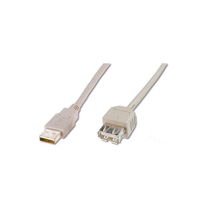 Digitus Cavo Prolunga Usb Mt. 2 - Connettori ''A'' Maschio-Femmina Certificato Usb 2.0 (Ak 701-2)