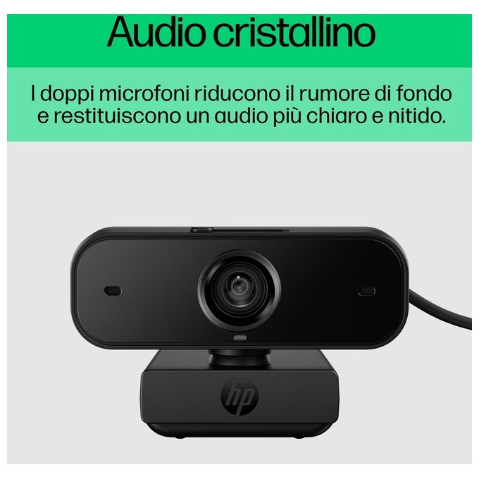 HP 77B11AA 430 Webcam Full HD 1080p Autofocus Campo Visivo 85° Doppio Microfono Riduzione Rumore colore Nero