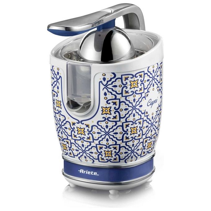 Ariete 0413-0C Capri Spremiagrumi Elettrico con Leva 85W 2 Coni Beccuccio Salvagoccia colore Bianco Azzurro