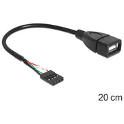 DeLock 83291 Cavo Usb 2.0 Connettore Femmina 5 Pin per Piastra Madre 20cm