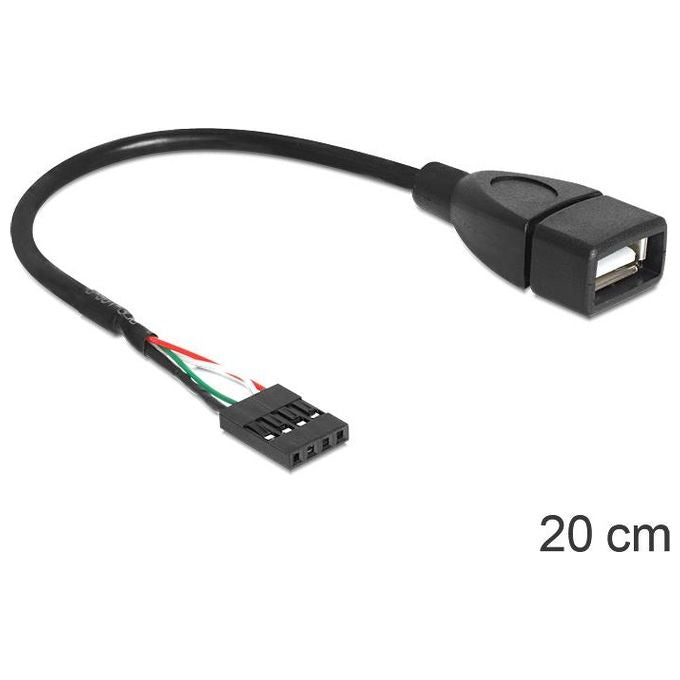 DeLock 83291 Cavo Usb 2.0 Connettore Femmina 5 Pin per Piastra Madre 20cm