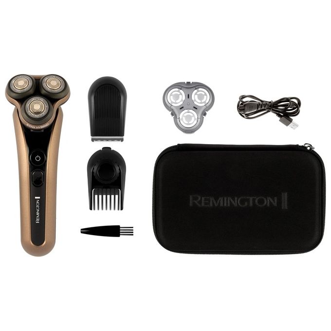 Remington XR1795 X9 Limitless Rasoio elettrico rotante umido secco 3 testine autonomia 60 min colore Nero Argento
