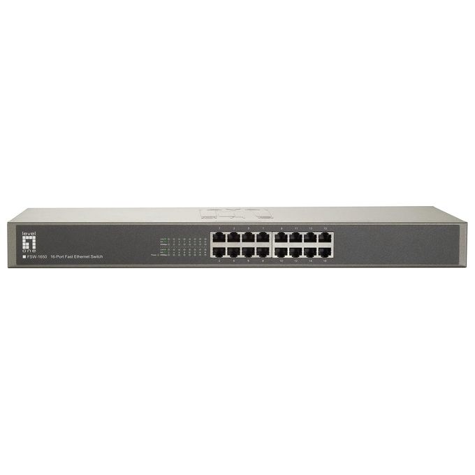 LevelOne FSW-1650 Switch di Rete Non Gestito 16 Porte Fast Ethernet 10-100 Mbps Grigio